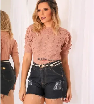 Short Jeans Curto Cintura Alta V�rios Modelos