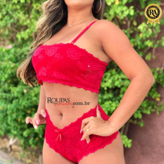 Conjunto Lingerie Cropped Carola com Calcinha
