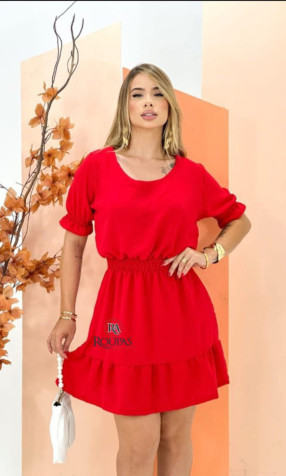 Vestido Curto Lastex Babado