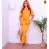 Vestido Virg�nia Longo Com Babado Na Manga