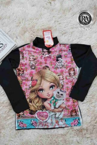 Camisa Prote��o UV Infantil Longa de Personagens 2 a 6 anos