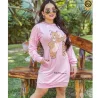 Vestido Manga Longa Com Capuz E Bolsos