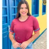 Blusa B�sica Feminina Algod�o Com Punho