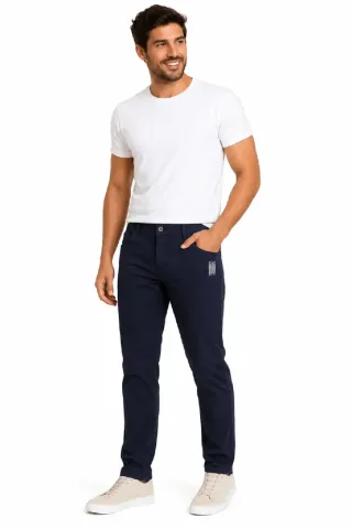 Cal�a Masculina de Sarja Colorida