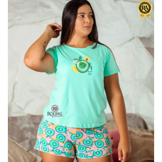 Baby Doll Manga Curta Tematico Feminino