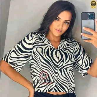 Cropped Feminino Animal Print