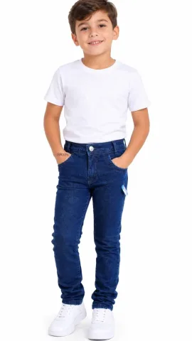 Cal�a Jeans Infantil Masculina Com Lycra
