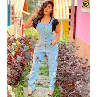 Jardineira Jeans Longa