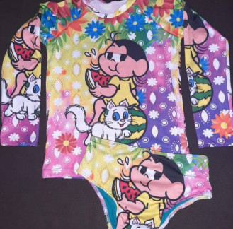 Conjunto Blusa e Calcinha Infantil Protecao Uv