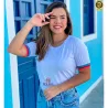Blusa B�sica Feminina Algod�o Com Punho