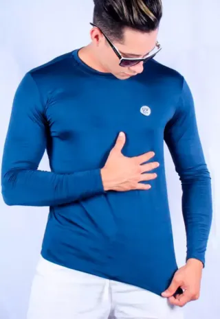 Camiseta Manga Longa Masculina Com Prote��o UV