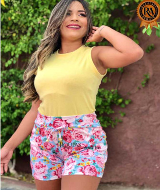 Short Estampado Feminino Adulto Leila
