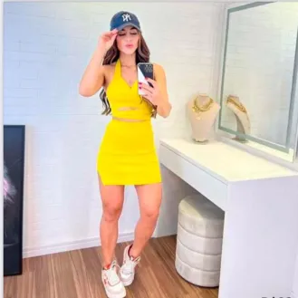 Conjunto Cris Cropped E Saia Tricot