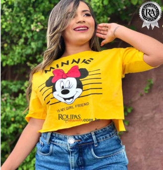 Blusa Cropped Fitness Estampada