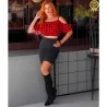 Cropped Feminino Xadrez