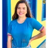 Blusa B�sica Feminina Algod�o Com Punho