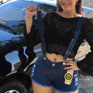 Short Com Suspens�rio Feminino