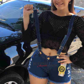 Short Com Suspens�rio Feminino