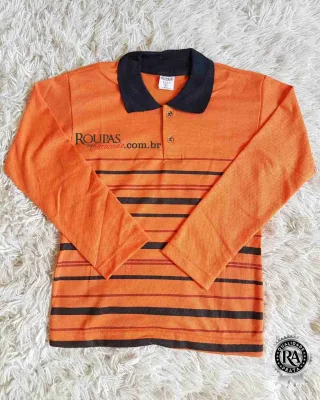 Camisa Polo Infantil Manga Longa atacado