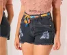 Short Jeans Curto Cintura Alta V�rios Modelos