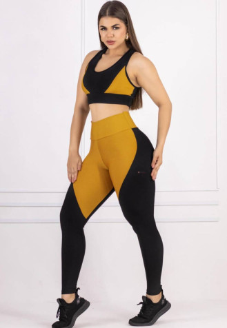 Conjunto Top E Cal�a Fitness com Detalhes 