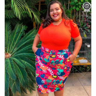 Saia Plus Size Estampada GG