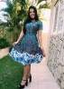 Vestido Midi Gode Estampado Barrado