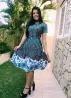 Vestido Midi Gode Estampado Barrado