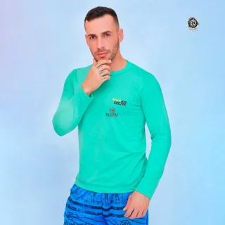 Camisa gola Careca Manga Longa Masculina