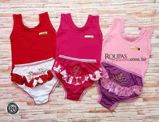 Conjunto Bebe Camiseta Com Calcinha Bunda Rica