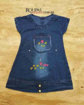 Vestido Jeans Infantil V�rios Modelos