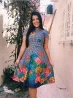 Vestido Midi Gode Estampado Barrado