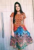 Vestido Midi Gode Estampado Barrado