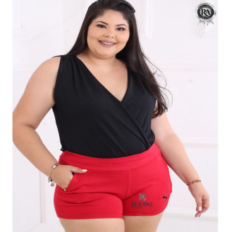 Short Feminino Plus Size Com Bolso