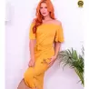 Vestido Virg�nia Longo Com Babado Na Manga