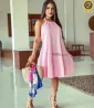 Vestido God� Al�a com Decote nas Costas