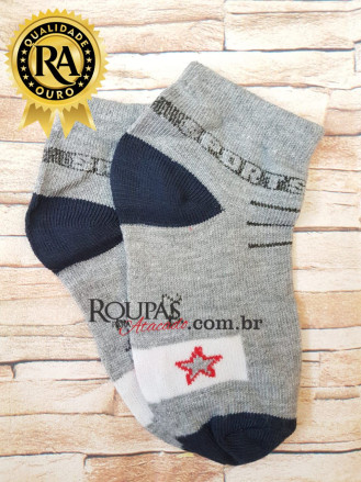 Meia Infantil Masculina com Estampas 