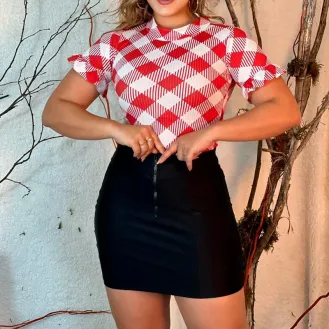 Blusa Feminina Xadrez