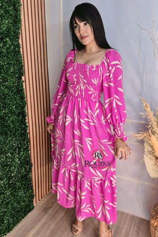 Vestido Longo Helena Lastex Na Cintura