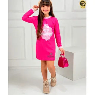 Vestido Liz Manga Longa Com Detalhe Na Gola E Punho