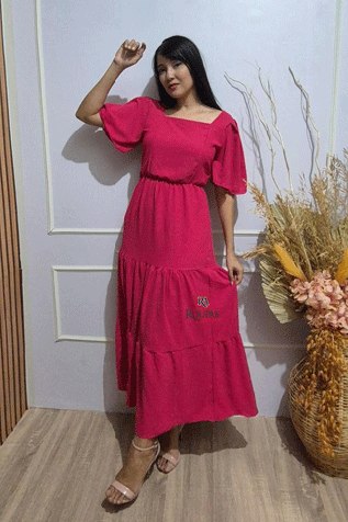 Vestido Feminino Longo Crepe Marias 
