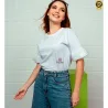 Tshirt B�sica Manga Pluma Em Algod�o