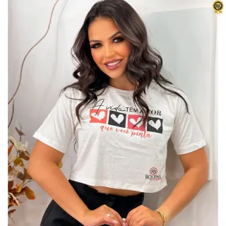 Blusa Cropped com estampas