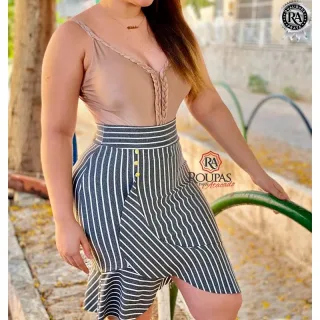 Saia com Babado Listrada