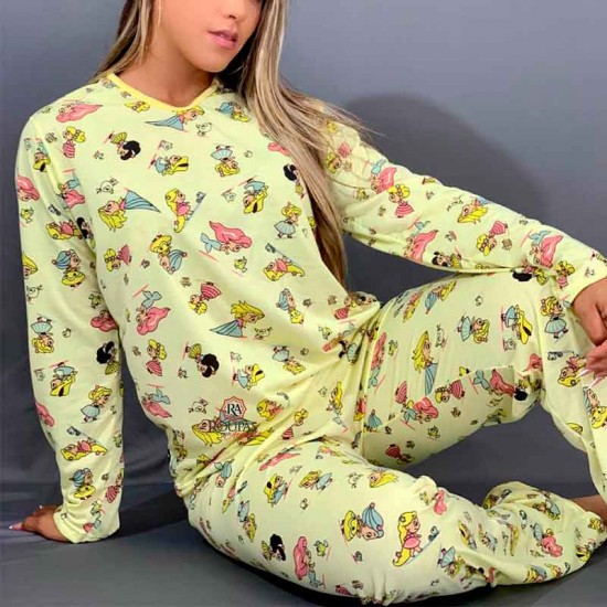 Pijama Feminino Longo Estampado