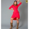 Vestido Paola Mullet Transpassado Com Manga