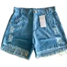 Short Jeans Feminino Destroyed Desfiados Sem Lycra no Atacado