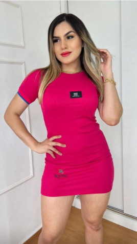 Vestido Basico Com Manga