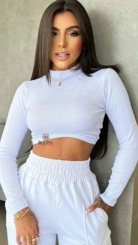 Cropped Feminino Manga Longa
