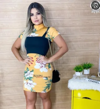 Vestido Com Cropped Sobreposi��o